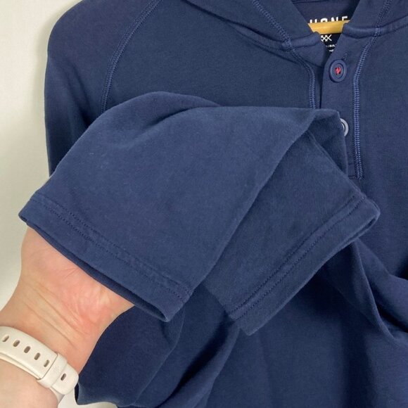NEW Rhone Bolina Henley Hoodie Blue Size Medium 2021 Lightweight Hooded Sweater - Picture 9 of 10